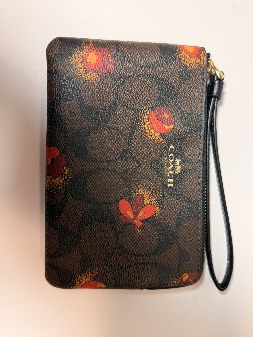 COACH Long Zip Around Wallet In Signature Canvas With Poppy Floral Print
